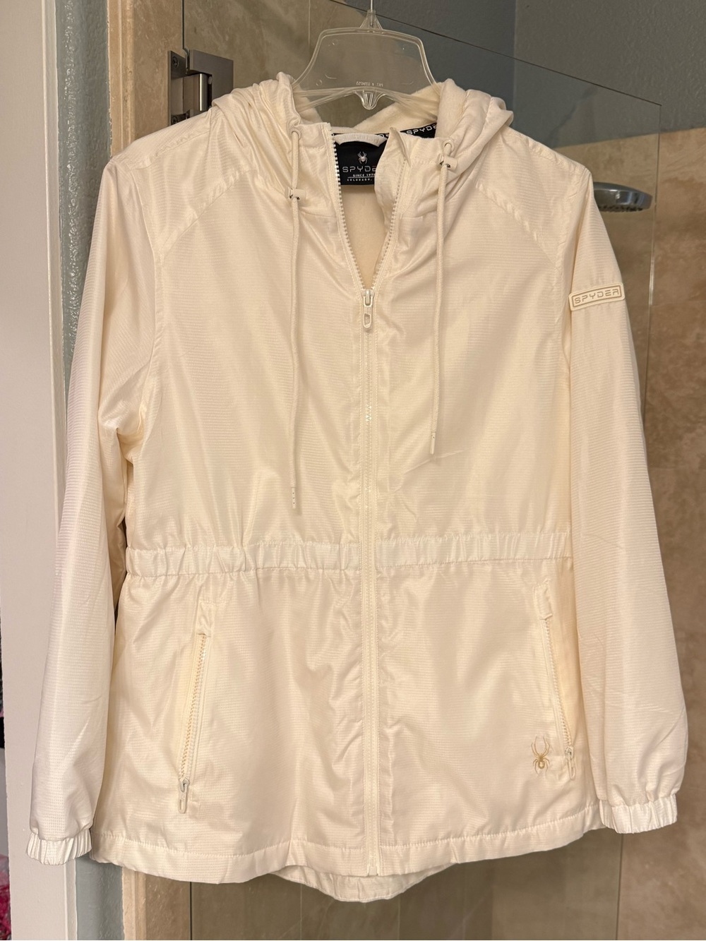 Spyder Women's Cream Lightweight Hooded Utility Jacket